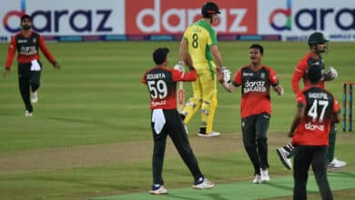 Photo of Bangladesh crashes Australia