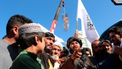 Photo of Taliban displays bodies of four alleged hijackers!