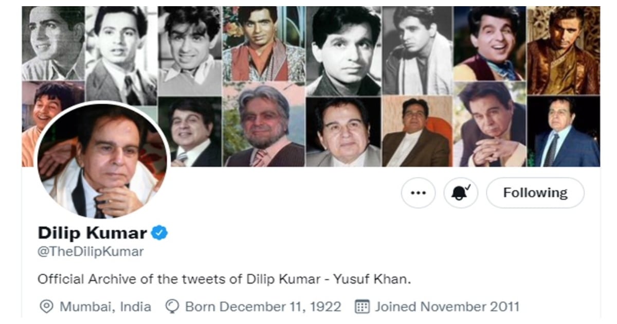 Dilip Kumar's Twitter account to be closed