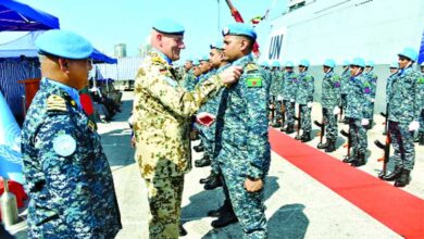 Photo of 110 members of the Bangladesh Navy received the United Nations Peacekeeping Medal in Lebanon