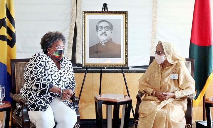 Courtesy call of the Prime Minister of Barbados with Sheikh Hasina