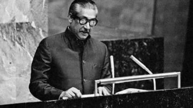 Photo of Bangabandhu’s first Bangla speech at UN Day today