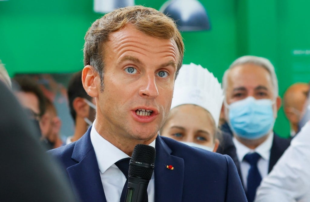 French President Emmanuel Macron hit with egg