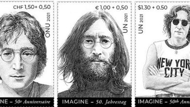Photo of John Lennon Honored On United Nations Stamps