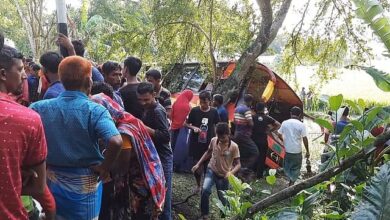 Photo of Four die, 30 injured as bus falls into ditch in Magura