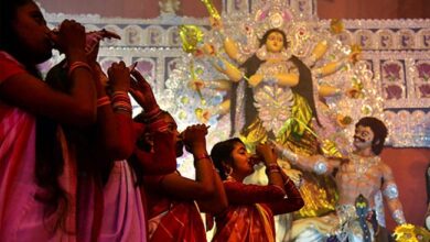 Photo of Mahanabami of Durga Puja today, farewell tune in the mandap