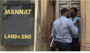 Narcotics Control Bureau (NCB) officials at Shah Rukh Khan’s house Mannat