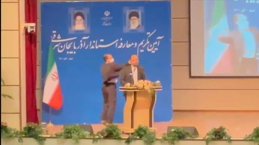 Soldier slaps new governor in Iran during ceremony