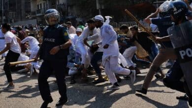 Photo of Protesters clash with police in Dhaka over alleged sacrilege