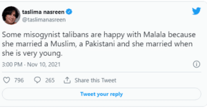 Taslima Nasreen 'shocked' that Malala married a Pakistani