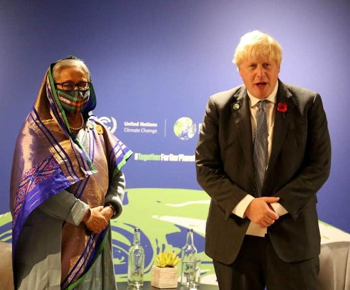 Sheikh Hasina meets Boris Johnson