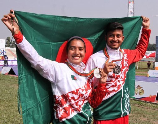 Rubel, Diya secure silver for Bangladesh