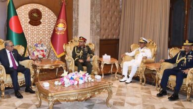 Photo of Chiefs of three services call on President