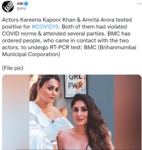 Kareena Kapoor, Amrita Arora test Covid-19 positive after ‘violating norms’