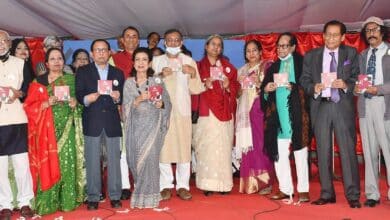 Photo of Cover of CD titled ‘Bangabandhu Ke Niye Gaan’ unwrapped