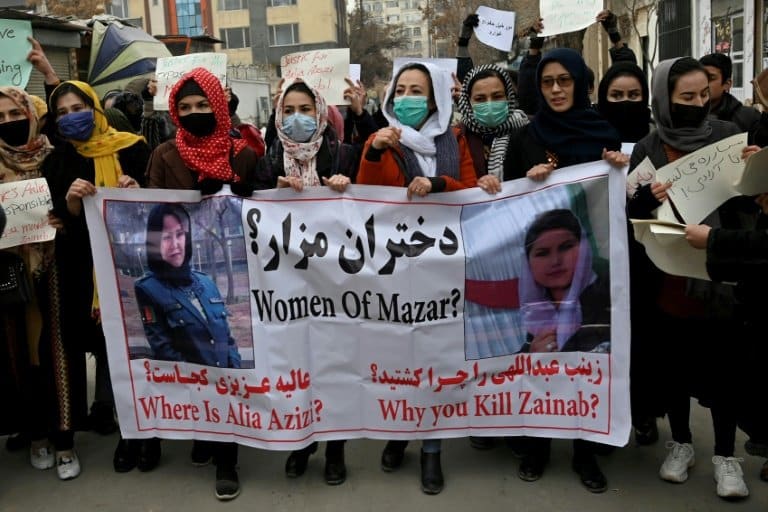 Taliban fighters pepper spray women protesters calling for rights