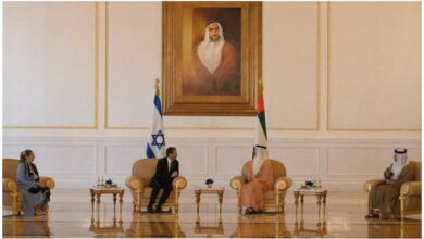 Photo of Israeli president on first-ever visit to UAE