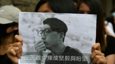 Photo of Hong Kong independence activist Edward Leung released from jail