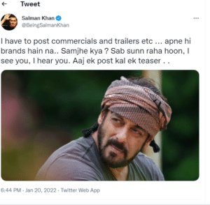 Salman Khan hints at new teasers, projects in cryptic Twitter post, 'Sab sunn raha hoon'