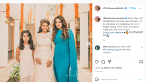 Raveena Tandon wishes daughter Chaya on her wedding anniversary with adorable post