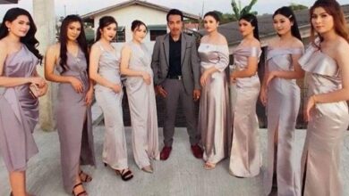 Photo of Man shares single home with 8 wives, lives happily