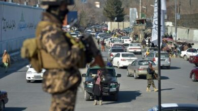 Photo of Afghan women rally at Taliban approved protest