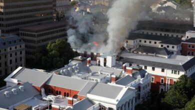 Photo of Huge fire brings down roof at South Africa parliament