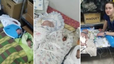 Photo of Russia forces newborn BOMB as brave nurse carrying newborn to makeshift shelter