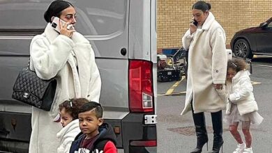Photo of Georgina Rodriguez puts on stylish display as she comes to support Cristiano Ronaldo with children