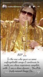 Madhuri Dixit remembers Bappi Lahiri; says 'he has created a legacy which will always live on'