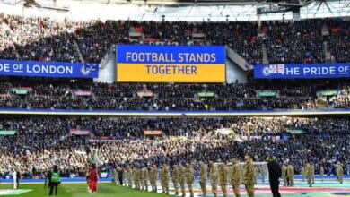 Photo of Wembley turns yellow and blue for Ukraine at League Cup final