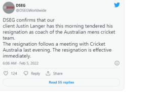Justin Langer resigns as Australia cricket coach