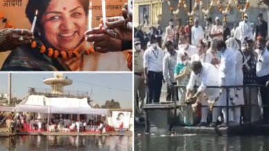 Photo of Music legend Lata Mangeshkar’s ashes immersed in Nashik | VIDEO