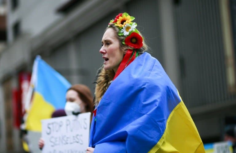 'Russia out!' Worldwide protests in solidarity with Ukraine