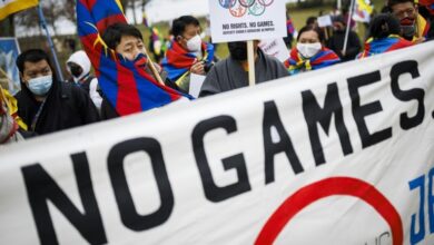 Photo of Tibetans protest ‘Games of shame’ at Olympic HQ