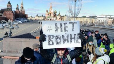 Photo of Russians hold anti-war rallies