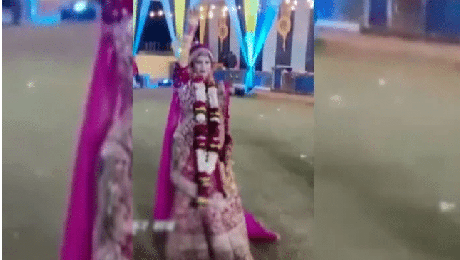 Watch: Bride celebrates wedding through aerial firing