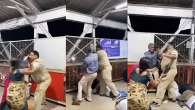 Photo of Woman hits policeman with slipper after he allegedly misbehaved with her