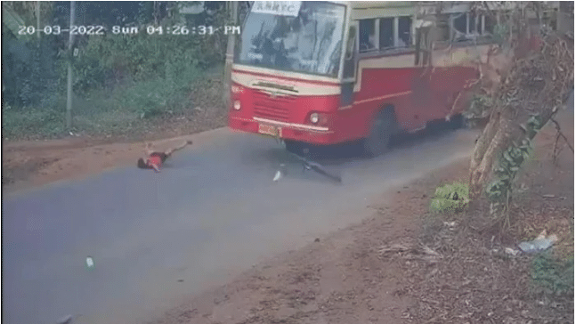 Watch: Boy narrowly escapes death, miraculously dodges speeding bus