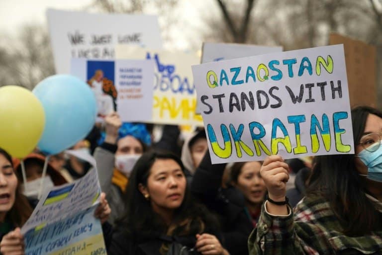 Russia ally Kazakhstan permits large pro-Ukraine rally amid sanctions fears