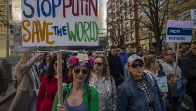 Photo of Thousands of Russians rally against Putin in Prague