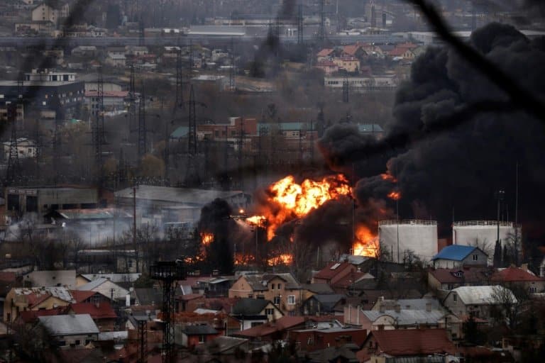 Five hurt in Russian strikes on Lviv in west Ukraine
