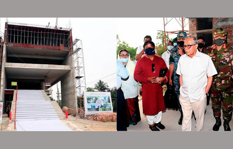 President visits under-construction 'Mithamain Cantonment'