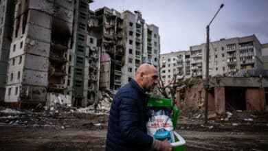 Photo of Ukraine port city Mariupol blockaded by Russian forces