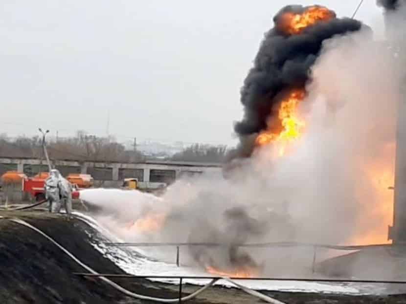 Ukraine denies attacking fuel depot inside Russia