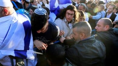 Photo of Gaza rocket hits Israel, as far-right rally blocked by police