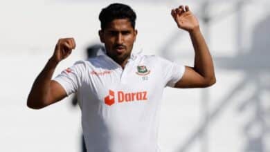 Photo of Khaled Ahmed fined for throwing ball at S Africa batter