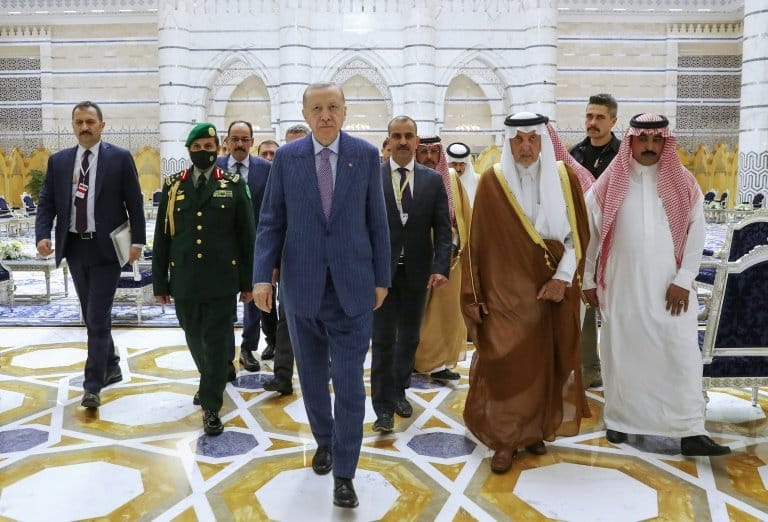 Turkish president meets Saudi leaders in first visit since Khashoggi killing