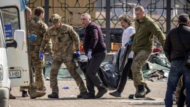 Photo of ‘Bodies everywhere’: Rockets strike Ukraine evacuation hub