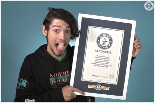 Michigan man's tongue circumference earns Guinness World Record
